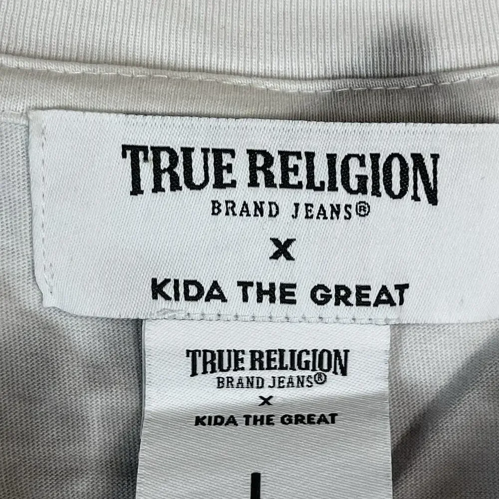 True Religion Kida The Great Sweatshirt Mens L White‎ Long Sleeve Crew Neck